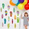 60 Pieces Flip Flop Accents Surfboards Accents Summer Bulletin Board Wall Decor with Glue Point Dots Colorful Tropical Beach Hawaii Surfboards Flip Flop Cutouts for School Classroom Decoration
